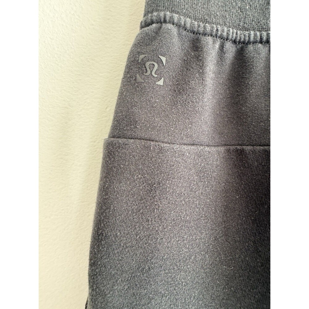 ✿ Lululemon Black High Waist Jogger Pants Zip Pocket Size S Athleisure Cozy Soft